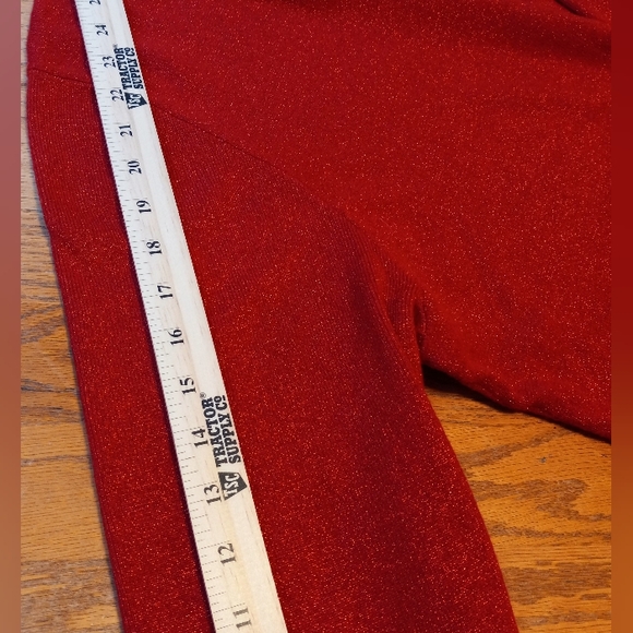 Draper's & Damons Red Metallic Mock Turtle Neck Women's Sweater Plus Size 2X - Picture 14 of 15